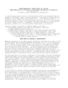 Essex Genealogist, August 1999, pgMARK TWAIN and his Connection to the Clemens and Emersons of Haverhill By Frank Emerson (67 Webster Street, Haverhill, MAIn researching my family history I learne