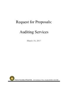 Request for Proposals: Auditing Services March 10, 2017