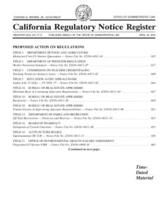California Regulatory Notice Register 2016, Volume No. 16-Z