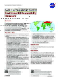 National Aeronautics and Space Administration  DATA & APPLICATIONS Environmental Sustainability Indicators