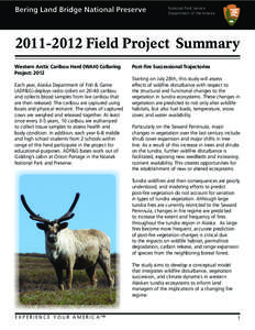 Bering Land Bridge National Preserve  National Park Service Department of the Interior[removed]Field Project Summary