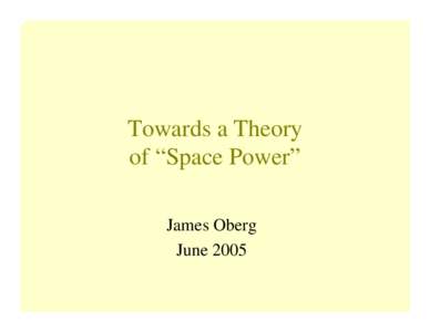 Towards a Theory  of “Space Power”