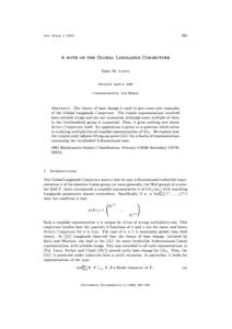 285  Doc. Math. J. DMV A note on the Global Langlands Conjecture Erez M. Lapid