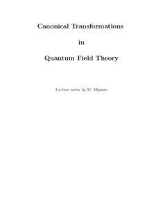 Canonical Transformations in Quantum Field Theory