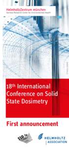 © fotolia • DrHitch  18th International Conference on Solid State Dosimetry First announcement