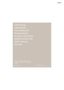 Advertising expenditure incurred by the Parliamentary Service in the three months before the 2005 General Election