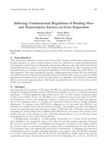 Genome Informatics 13: 303–Inferring Combinatorial Regulation of Binding Sites and Transcription Factors on Gene Expression