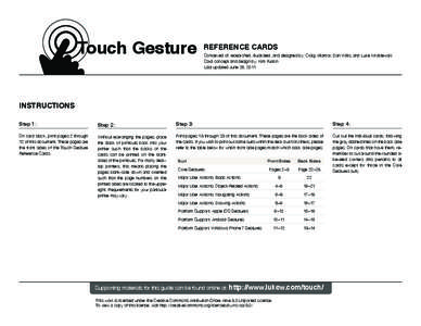 Touch Gesture  REFERENCE CARDS