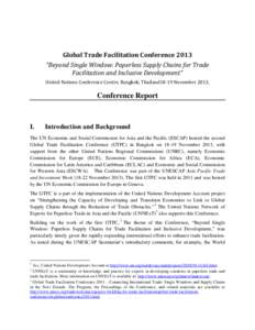 Global Trade Facilitation Conference 2013 