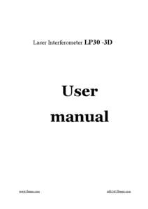 Laser Interferometer LP30 -3D  User manual  www.feanor.com