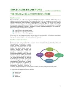DISCLOSURE FRAMEWORK  (PAGEOF ANNUAL REPORTTHE GENERAL QUALITATIVE DISCLOSURE RISK MANAGEMENT