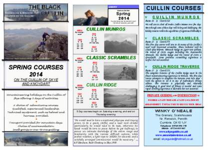 THE BLACK CUILLIN WINKY Courses for the