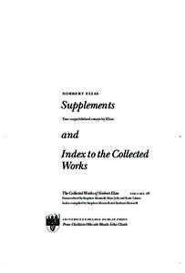 Supplement 00.qxp_The Court Society:36 Page iii  norbert elias Supplements Two unpublished essays by Elias