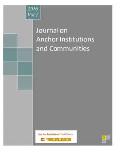 2016 Vol 1 Journal on Anchor Institutions and Communities