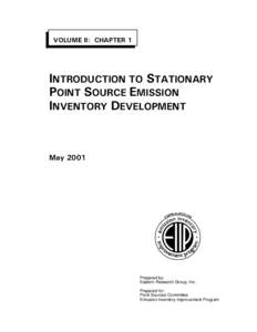 EIIP Volume II:  CH 1 Intro to Stationary Point Source Emission Inventory Development