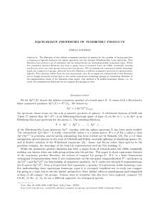 EQUIVARIANT PROPERTIES OF SYMMETRIC PRODUCTS STEFAN SCHWEDE Abstract. The filtration of the infinite symmetric product of spheres by the number of factors provides a sequence of spectra between the sphere spectrum and th