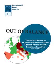 International Press Institute OUT OF BALANCE Perceptions Survey on
