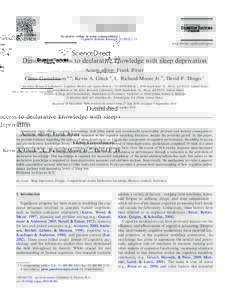 Diminished access to declarative knowledge with sleep deprivation