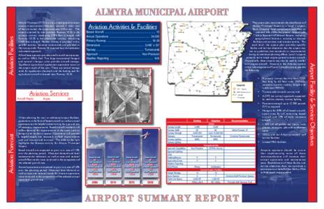 Almyra Municipal (M73) is a city owned general aviation airport in east central Arkansas. Located 3 miles west of the city center, the airport occupies 640 acres. The airport is served by two runways; Runway[removed]is the