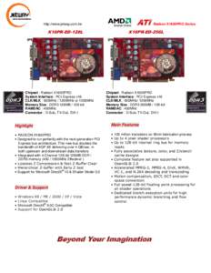 http://www.jetway.com.tw  X16PR-ED-128L Chipset : Radeon X1600PRO System Interface : PCI-Express x16