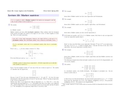 Math 19b: Linear Algebra with Probability  Oliver Knill, Spring[removed]
