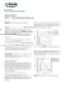 Autolab Application Note PV01  Photovoltaics Part 1 – Dye sensitized solar cells Keywords Photovoltaic devices, dye sensitized solar cells (DSC)