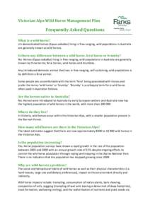 Microsoft Word - FAQ Wild Horse Management Plan Victorian Alps-V3 Jan 2014.docx