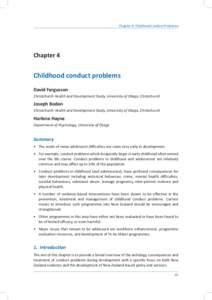 Chapter 4: Childhood Conduct Problems  Chapter 4 Childhood conduct problems David Fergusson