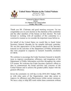 United States Mission to the United Nations  140 East 45 TH  Street  New York, NY  10017 Statement by Eileen P. Merritt  Adviser 