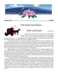 Volume 4, No. 3  Fall 2000 The Hack Line Road -Then and Now