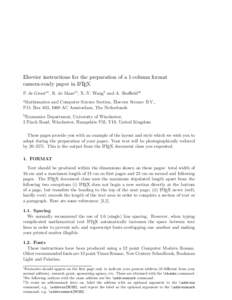 Elsevier instructions for the preparation of a 1-column format camera-ready paper in LATEX P. de Groota∗ , R. de Maasa† , X.-Y. Wangb and A. Sheffielda‡ a  Mathematics and Computer Science Section, Elsevier Science