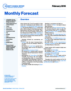 February[removed]Monthly Forecast 2  In Hindsight: Council