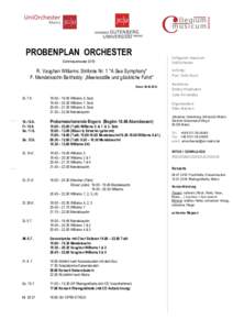 PROBENPLAN ORCHESTER  Collegium musicum UniOrchester  Sommesemester 2016
