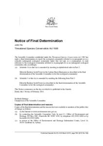 Notice of Final Determination