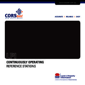 www.corsnet.com.au  Accurate i reliable i easy Continuously operating reference stations