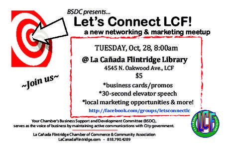 BSDC presents...  Let’s Connect LCF! a new networking & marketing meetup