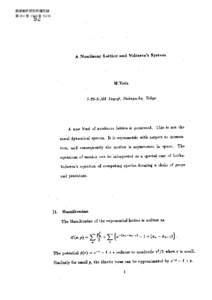 数理解析研究所講究録 第 684 巻 1989 年 [removed]A Nonlinear Lattice and Volterra’s System