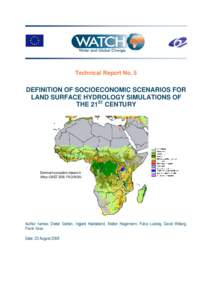 Watch Technical Report Number 5 Definition of socioeconomic scenarios for land surface hydrology simulations o