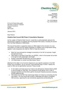 HS2 comsultation response letter