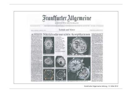 Frankfurter Allgemeine Zeitung, 13. März 2012   