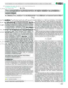 © 2016. Published by The Company of Biologists Ltd | Journal of Experimental Biology, doi:jebRESEARCH ARTICLE The comparative hydrodynamics of rapid rotation by predatory appendages