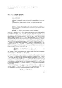 Proc. Indian Acad. Sci. (Math. Sci.) Vol. 116, No. 4, November 2006, pp. 423–428. © Printed in India Remarks on B(H ) ⊗ B(H ) GILLES PISIER Department of Mathematics, Texas A&M University, College Station, TX 77843-