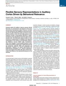 Please cite this article in press as: Kato et al., Flexible Sensory Representations in Auditory Cortex Driven by Behavioral Relevance, Neuron (2015), http://dx.doi.orgj.neuronNeuron  Article