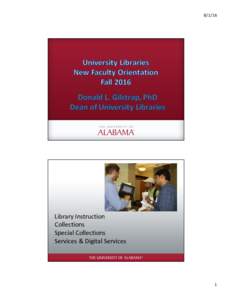 Library	Instruction Collections	 Special	Collections	 Services	&	Digital	Services