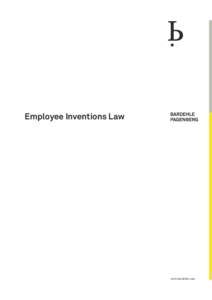 Employee Inventions Law  www.bardehle.com 2