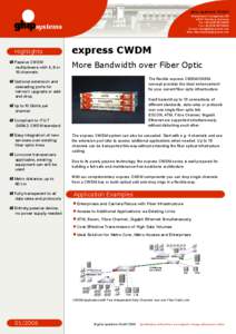 express CWDM - More Bandwidth over Fiber Optic