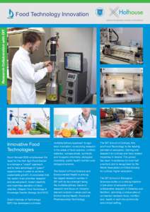 Research Collaboration with DIT  Food Technology Innovation Innovative Food Technologies