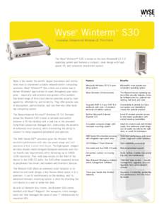 Wyse Winterm S30 ® ™  Innovative, Streamlined Windows CE Thin Client