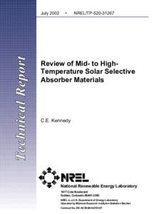 Review of Mid- to High-Temperature Solar Selective Absorber Materials