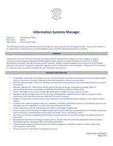    	
     Information	
  Systems	
  Manager	
  